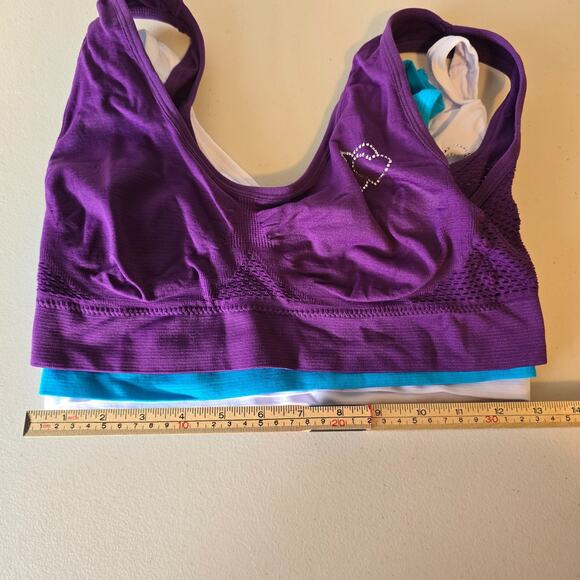 Unbranded Sports Bra Set of 3 Women's XS Purple White Blue NWOT - Picture 10 of 15